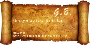 Gregorovics Britta névjegykártya